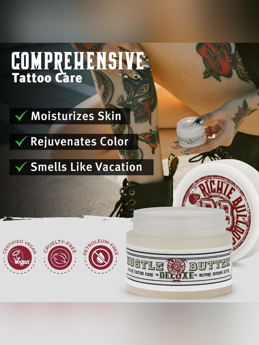5/$25 or Free Gift: Hustle Butter Deluxe Tattoo Aftercare Butter Balm - Picture 4 of 9